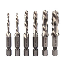 Load image into Gallery viewer, 6Pcs Screw Tap HSS4341 Hex Shank Thread Tap M3 M4 M5 M6 M8 M10 Metric Tap Drill Bits Threading Tools Hand Tool