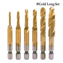 Load image into Gallery viewer, 6Pcs Screw Tap HSS4341 Hex Shank Thread Tap M3 M4 M5 M6 M8 M10 Metric Tap Drill Bits Threading Tools Hand Tool