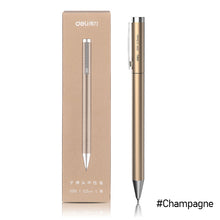 Load image into Gallery viewer, Deli Metal Sign Pen Pens Gold / Silver Gel Pen 0.5mm Refills PREMEC Smooth Refill MiKuni Japan Ink Black School Mi Pen