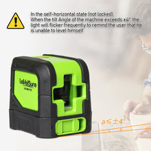 Load image into Gallery viewer, Huepar 2 Lines Laser Level Self Levelling ( 4 degrees) Green Red Beam Laser Horizontal & Vertical Cross-Line with Magnetic Base