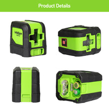 Load image into Gallery viewer, Huepar 2 Lines Laser Level Self Levelling ( 4 degrees) Green Red Beam Laser Horizontal & Vertical Cross-Line with Magnetic Base