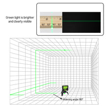 Load image into Gallery viewer, Huepar 2 Lines Laser Level Self Levelling ( 4 degrees) Green Red Beam Laser Horizontal & Vertical Cross-Line with Magnetic Base