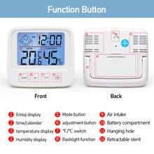 Load image into Gallery viewer, LCD Digital Temperature Humidity Meter Backlight Home Indoor Electronic Hygrometer Thermometer Weather Station Baby Room