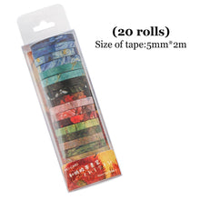 Load image into Gallery viewer, 20Pcs/Lot Multi-color Washi Tape Masking Tape DIY Scrapbooking Diary Journal Decoration Tape Adhesive Tapes Paper Stationery Sticker