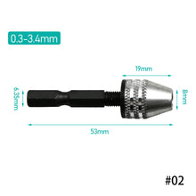 Load image into Gallery viewer, Drill Chuck Keyless Screwdriver Impact Driver Adaptor Electric Micro Motor Clamp Mini Chuck Fixture Hex Shank Drill Bits Adapter