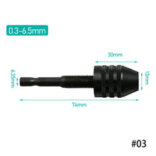Load image into Gallery viewer, Drill Chuck Keyless Screwdriver Impact Driver Adaptor Electric Micro Motor Clamp Mini Chuck Fixture Hex Shank Drill Bits Adapter