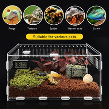 Load image into Gallery viewer, Transparent Acrylic Reptile Box for Spiders Tortoise Lizard Breeding Insect Box Vents Sliding Small Pet