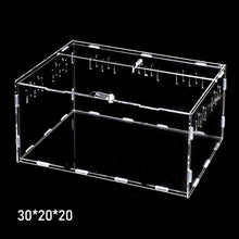 Load image into Gallery viewer, Transparent Acrylic Reptile Box for Spiders Tortoise Lizard Breeding Insect Box Vents Sliding Small Pet