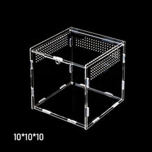 Load image into Gallery viewer, Transparent Acrylic Reptile Box for Spiders Tortoise Lizard Breeding Insect Box Vents Sliding Small Pet