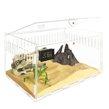 Load image into Gallery viewer, Transparent Acrylic Reptile Box for Spiders Tortoise Lizard Breeding Insect Box Vents Sliding Small Pet