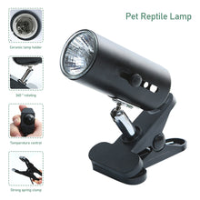 Load image into Gallery viewer, E27 Pet Reptile Aquarium Heat Lamp Clip-on Bulb Adjustab Holder Tortoises Basking UV Heating Lamp Kit For Lizard Turtle