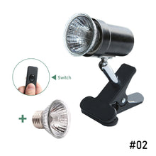 Load image into Gallery viewer, E27 Pet Reptile Aquarium Heat Lamp Clip-on Bulb Adjustab Holder Tortoises Basking UV Heating Lamp Kit For Lizard Turtle