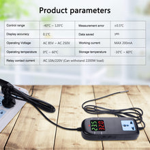 Load image into Gallery viewer, Electronic Thermostat LED Digital Breeding Temperature Controller With Socket for Home Cold Storage and Laboratory