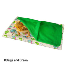 Load image into Gallery viewer, Reptile Sleeping Bag Tropical Cactus Print Sleeper With Blanket Pillow Cage Nap Mat For Bearded Dragon Gecko Lizard Hamster