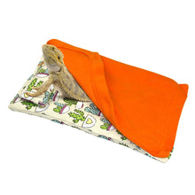 Load image into Gallery viewer, Reptile Sleeping Bag Tropical Cactus Print Sleeper With Blanket Pillow Cage Nap Mat For Bearded Dragon Gecko Lizard Hamster
