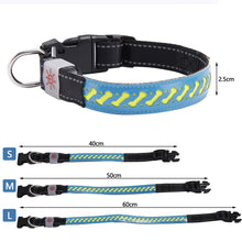 Load image into Gallery viewer, LED Dog Collar Engraved Design Glowing Up Anti-lost Luminous Collar Night Safety Collars with Batteries Adjustable Pet Necklace Glow Collar for Small Dogs Cat