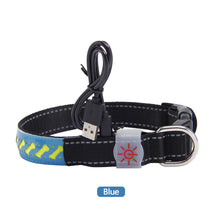 Load image into Gallery viewer, LED Dog Collar Engraved Design Glowing Up Anti-lost Luminous Collar Night Safety Collars with Batteries Adjustable Pet Necklace Glow Collar for Small Dogs Cat