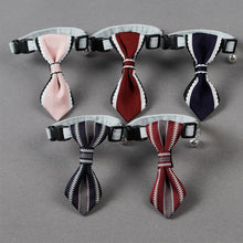 Load image into Gallery viewer, Pet Bow Tie Pet Dog Cat Collar Adjustable Soft Oxford Puppy Collars Pet Collars with Bells Gentleman Tie Necklace Collar