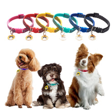 Load image into Gallery viewer, Reflective Pet Collars Grid Adjustable Nylon Buckles Check Plaid Pet Dog Collar Cat Head Pattern Pendant Pet Accessories