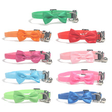 Load image into Gallery viewer, Solid Color Soft Pet Cat Collar Bow Tie Nylon Bell Collar For Cats Puppy Pet Supplies Bowknot Cat Collar 21-34cm Adjustable