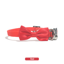 Load image into Gallery viewer, Solid Color Soft Pet Cat Collar Bow Tie Nylon Bell Collar For Cats Puppy Pet Supplies Bowknot Cat Collar 21-34cm Adjustable