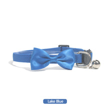 Load image into Gallery viewer, Solid Color Soft Pet Cat Collar Bow Tie Nylon Bell Collar For Cats Puppy Pet Supplies Bowknot Cat Collar 21-34cm Adjustable
