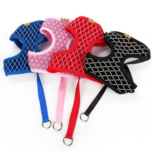 Load image into Gallery viewer, Breathable Mesh Cat Harness and Leash Set Rhinestone Cat Collar Harnesses Vest Pet Traction for Small Medium Dog Cat Puppy