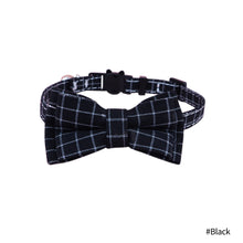 Load image into Gallery viewer, British Style Plaid Pet Cat Collar Buckle Puppy Bow Tie Adjustable Pet Kitten Rabbit Chihuahua Necklace Bowknot Kitty Collars