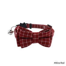 Load image into Gallery viewer, British Style Plaid Pet Cat Collar Buckle Puppy Bow Tie Adjustable Pet Kitten Rabbit Chihuahua Necklace Bowknot Kitty Collars