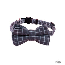 Load image into Gallery viewer, British Style Plaid Pet Cat Collar Buckle Puppy Bow Tie Adjustable Pet Kitten Rabbit Chihuahua Necklace Bowknot Kitty Collars