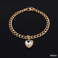Load image into Gallery viewer, Heart Shape Diamond Inlaid Pet Cat Collar Pets Shiny Crystal Collars Footprints Accessories For Kitten Dog Collar Cat Necklace