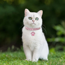 Load image into Gallery viewer, 20-35cm Diamond Inlaid Pet Cat Collar Pets Shiny Crystal Elastic cats Collars Footprints Accessories For Kitten Dog Collar Cat Necklace