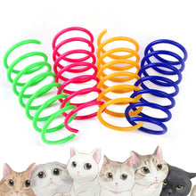 Load image into Gallery viewer, 12pcs/lot Cat Spring Toy Colorful Plastic Spring Training Toy For Interacting With Pet Cats
