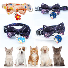 Load image into Gallery viewer, Cute Bowtie Cat Collar with Bell Breakaway Safety Buckle Kitten Collar With Cherry Blossoms Pendant Soft Durable Bow Collars
