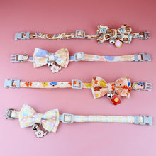 Load image into Gallery viewer, Cute Bowtie Cat Collar with Bell Breakaway Safety Buckle Kitten Collar With Cherry Blossoms Pendant Soft Durable Bow Collars