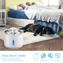 Load image into Gallery viewer, 2.4L/80oz Automatic Pet Cat Water Fountain with LED Lighting with Filters USB Charging Dogs Cats Mute Drinker Feeder Bowl Drinking Dispenser