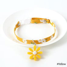 Load image into Gallery viewer, Adjustable Pet Cat Collar Daisy Flower Pattern With Hollow Bell Collar Dog Necklace for Small Middle Dog Cats Rabbits