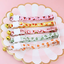 Load image into Gallery viewer, Lovely Fruit Print Fabric Cotton Polyester Pet Dog Cat Collar Cat Collar Buckles With Bell Adjustable for Small Middle Dog Cats