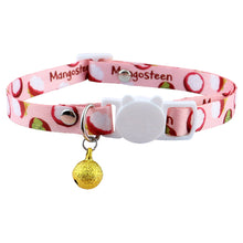 Load image into Gallery viewer, Lovely Fruit Print Fabric Cotton Polyester Pet Dog Cat Collar Cat Collar Buckles With Bell Adjustable for Small Middle Dog Cats