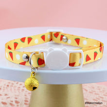 Load image into Gallery viewer, Lovely Fruit Print Fabric Cotton Polyester Pet Dog Cat Collar Cat Collar Buckles With Bell Adjustable for Small Middle Dog Cats