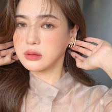 Load image into Gallery viewer, Irregular U-shaped Gold Earrings Design Woman Elegant Gold Rhinestones Ear Stud Fashion Party Girls Jewelry Accessories
