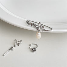 Load image into Gallery viewer, 3pcs/set Fashion Design Zircon Butterfly Ear Bones Clip Silver Earrings Women Elegant Pearl No Piercing Cartilage Ear Jewelry