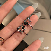 Load image into Gallery viewer, Vintage Goth Black Love Heart Hollow Metal Stud Earrings for Women Girl Trendy Creative Ins Party Aesthetic Jewelry Accessories