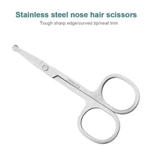 Load image into Gallery viewer, Mini Stainless Steel Nose Hair Scissors Portable Round Head Beauty Trimmer Nose Hair Clipper Ergonomics Nose Hair Cutter