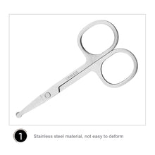 Load image into Gallery viewer, Mini Stainless Steel Nose Hair Scissors Portable Round Head Beauty Trimmer Nose Hair Clipper Ergonomics Nose Hair Cutter