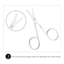 Load image into Gallery viewer, Mini Stainless Steel Nose Hair Scissors Portable Round Head Beauty Trimmer Nose Hair Clipper Ergonomics Nose Hair Cutter