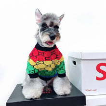 Load image into Gallery viewer, Autumn and Winter Pet Warm Fleece Puppy Dog Cat Rainbow Shirt Jacket Sweater Teddy Bichon Pomeranian Schnauze Dog Clothes