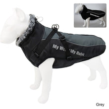 Load image into Gallery viewer, Winter Coat Waterproof Windproof Dog Jacket with Harness & Furry Collar Warm Dog Clothes Outdoor Dog Vest with Reflective Strips