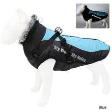 Load image into Gallery viewer, Winter Coat Waterproof Windproof Dog Jacket with Harness & Furry Collar Warm Dog Clothes Outdoor Dog Vest with Reflective Strips