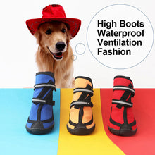Load image into Gallery viewer, Four season Waterproof Pet Shoes for Small to Large Dog Oxford Bottom Reflective Bandages Pet Rain Boots Large Dog Shoes